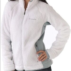 Columbia White Fuzzy Jacket.  XL